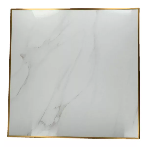FT CERAMIC 70x70 White elegant Decorated Indoor Tabletop