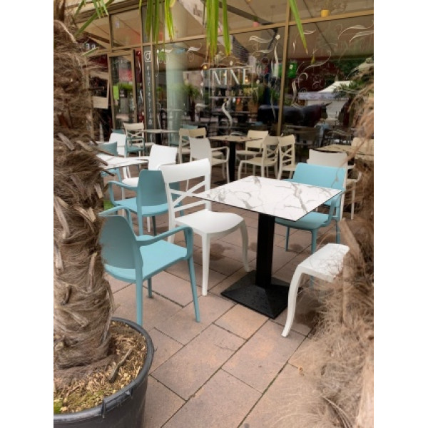 LS COMPACT WHITE MARBLE 120x70 White elegant Tabletop