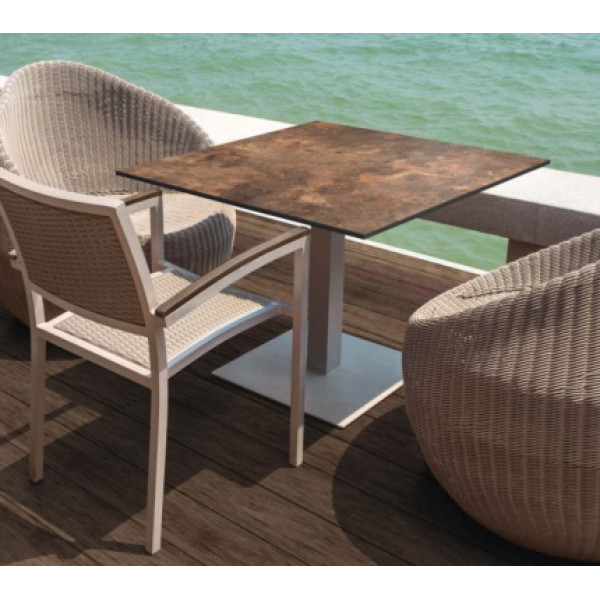 RINO COMPACT TOP RUST 70x70 Brown modern Tabletop