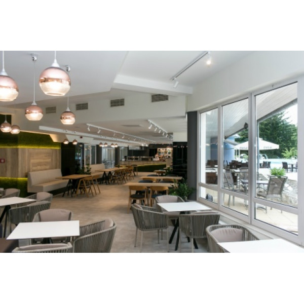 PA WHITE 70x70 White modern HPL (Compact) Outdoor Tabletop