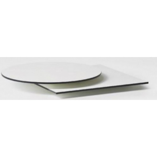 PA WHITE 70x70 White modern HPL (Compact) Outdoor Tabletop