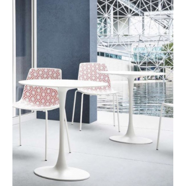 PA WHITE 80x80 White minimalist HPL (Compact) Indoor Tabletop