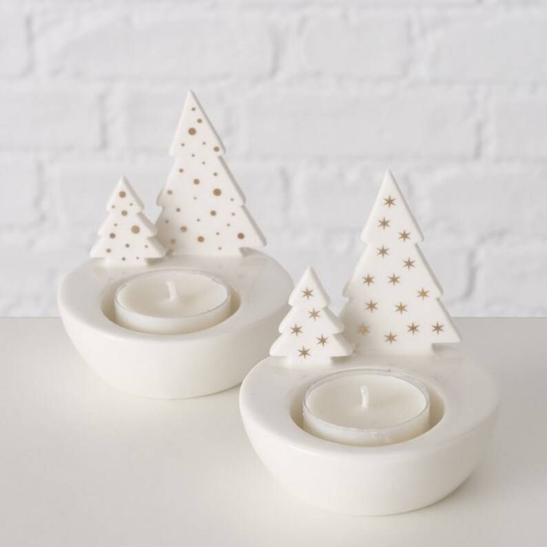 B CANDLELIT 2db White design Table decoration