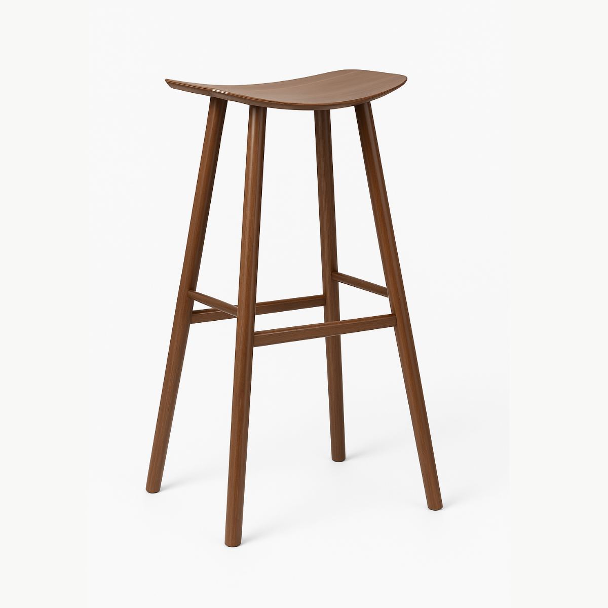 K XTON KYOTO Brown Scandinavian Wooden indoor bar stool