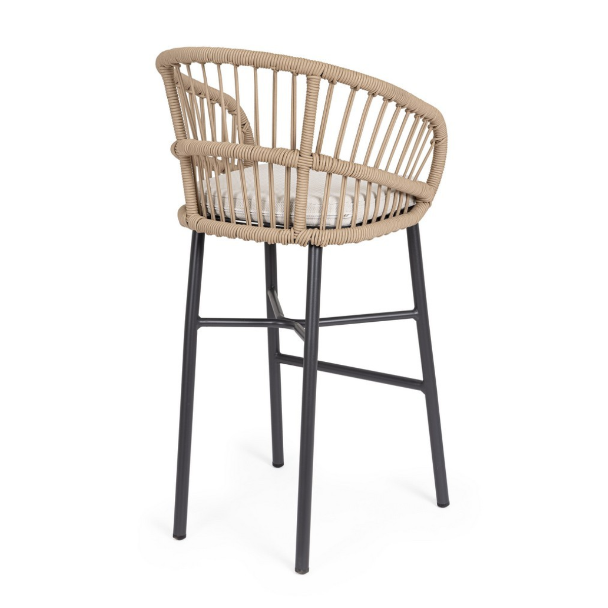 BT LASVEGAS Beige design Polyrattan outdoor bar stool