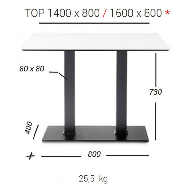 PS 7092 Black classic Table base